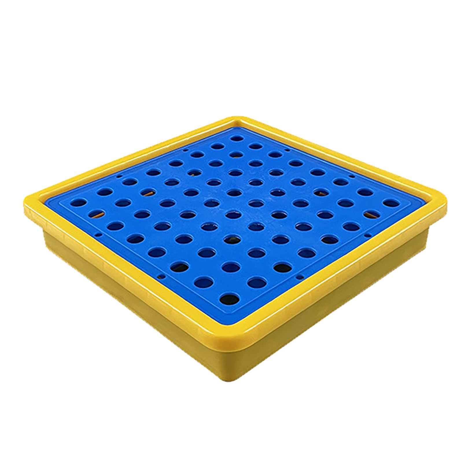 Szczelna taca zatrzymująca rozlanie z kratkami – modułowa platforma zapobiegająca powstawaniu bębna olejowego (655 x 360 x 120 mm) dla bezpieczeństwa przemysłowego i ochrony środowiska