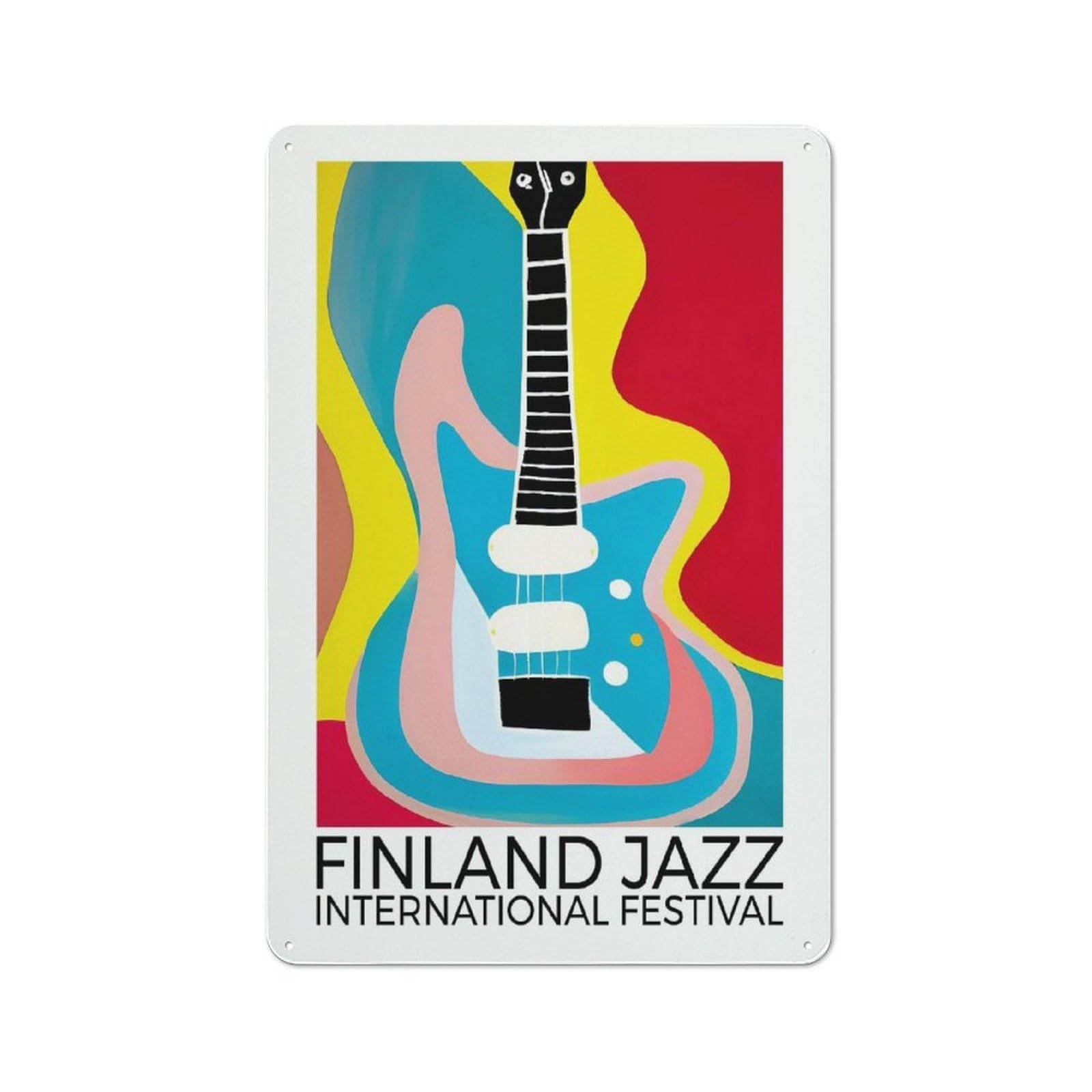 Junmoney Style-6 Garage Style Decorative Metal Plaque 30X20cm Featuring Finland Jazz Festival, Garage Wall Decor For Garage, Workshop, Shed Or Utility Room
