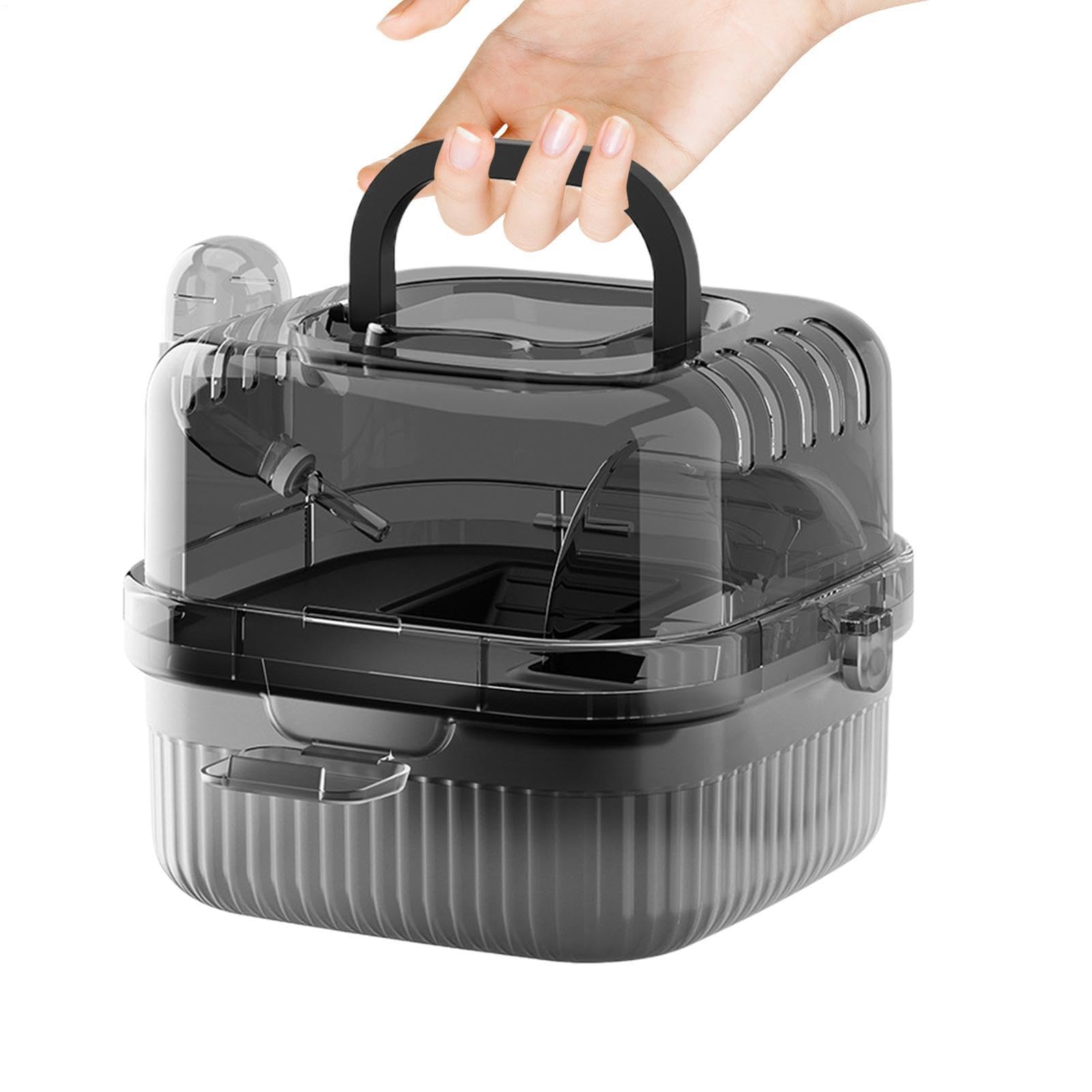 Hamster Travel Cage,Double-Layer Habitat Case | Small Hamster Cage with Handle - for Bunny Mice Guinea Dwarf Chinchilla Outdoor Camping Hiking