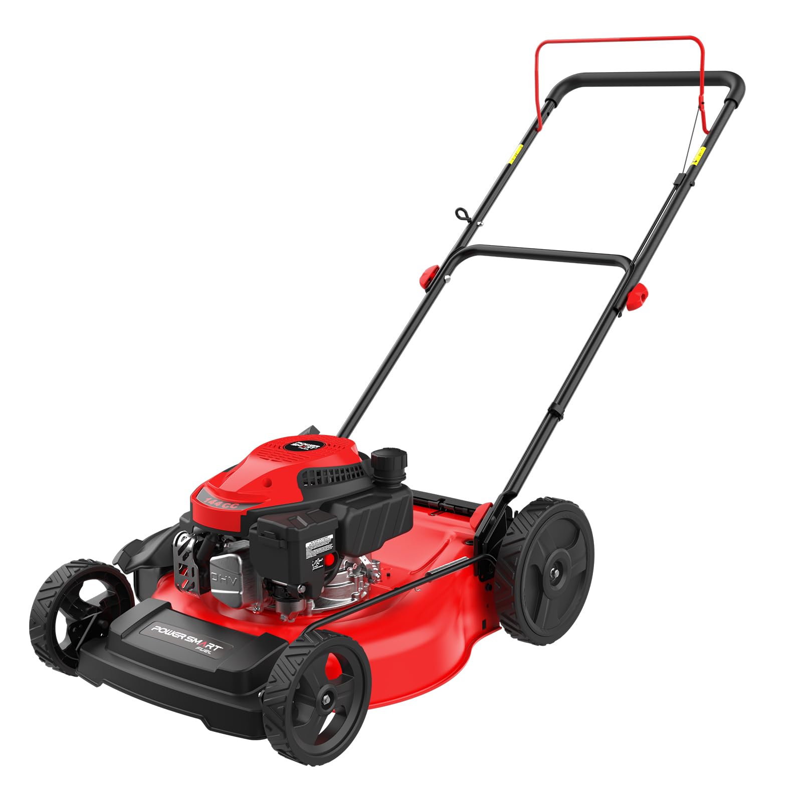 Gas Lawn Mower 21in. 144cc 2-in-1 Walk-Behind Push Lawn Mower, Oil Included