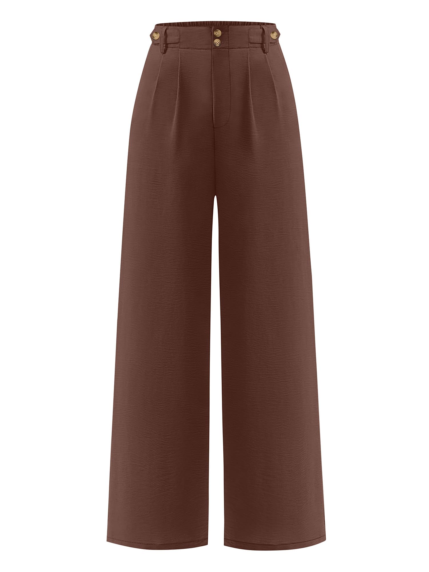 Womens Wide Leg High Waisted Pants 2026 Summer Button Pleated Work Dress Pants Trousers Business Casual Outfits