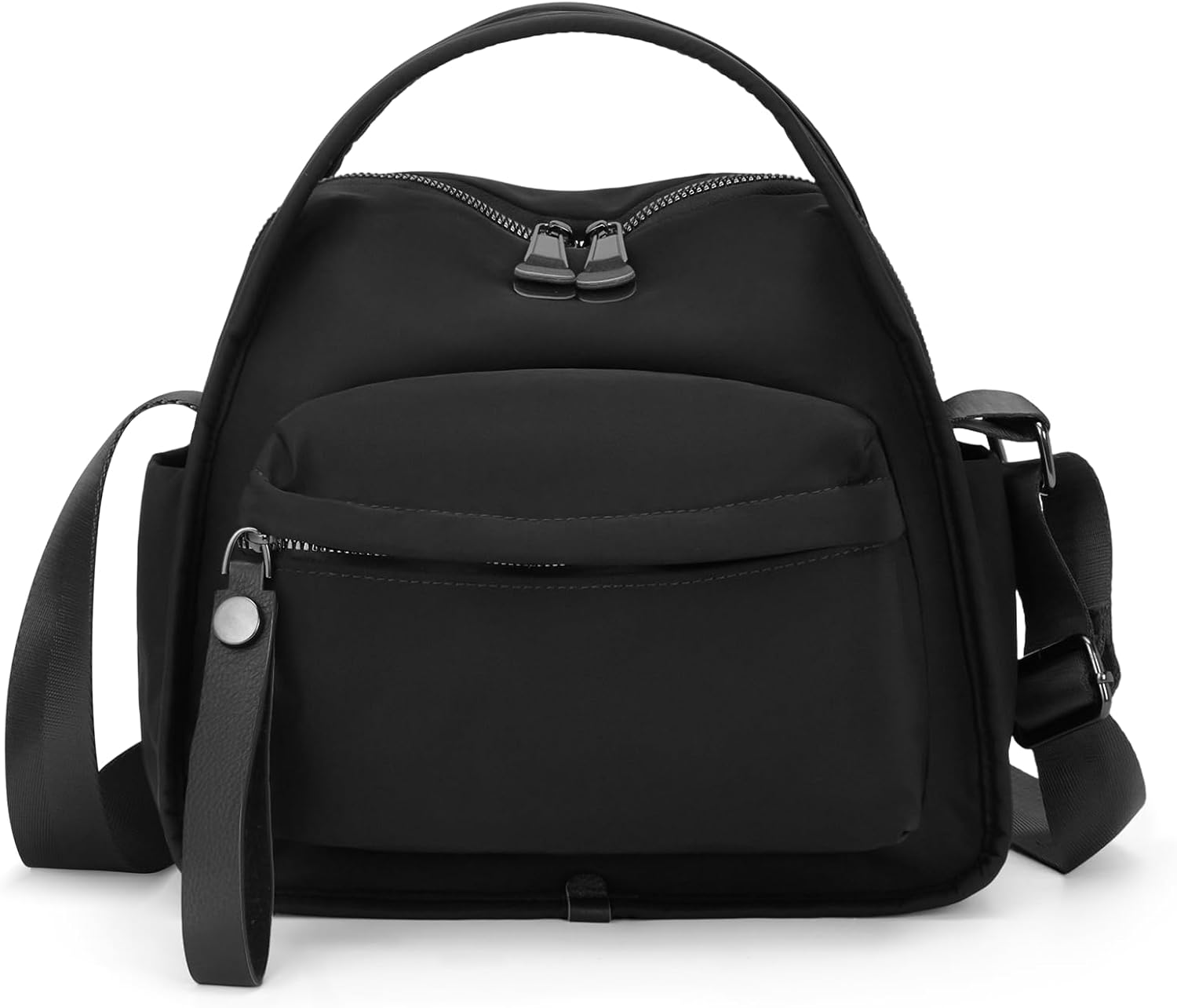 Women's Elegant Solid Color Shoulder Bag Fashionable Zipper Crossbody Bags Soft Top Handle Handbag Purse