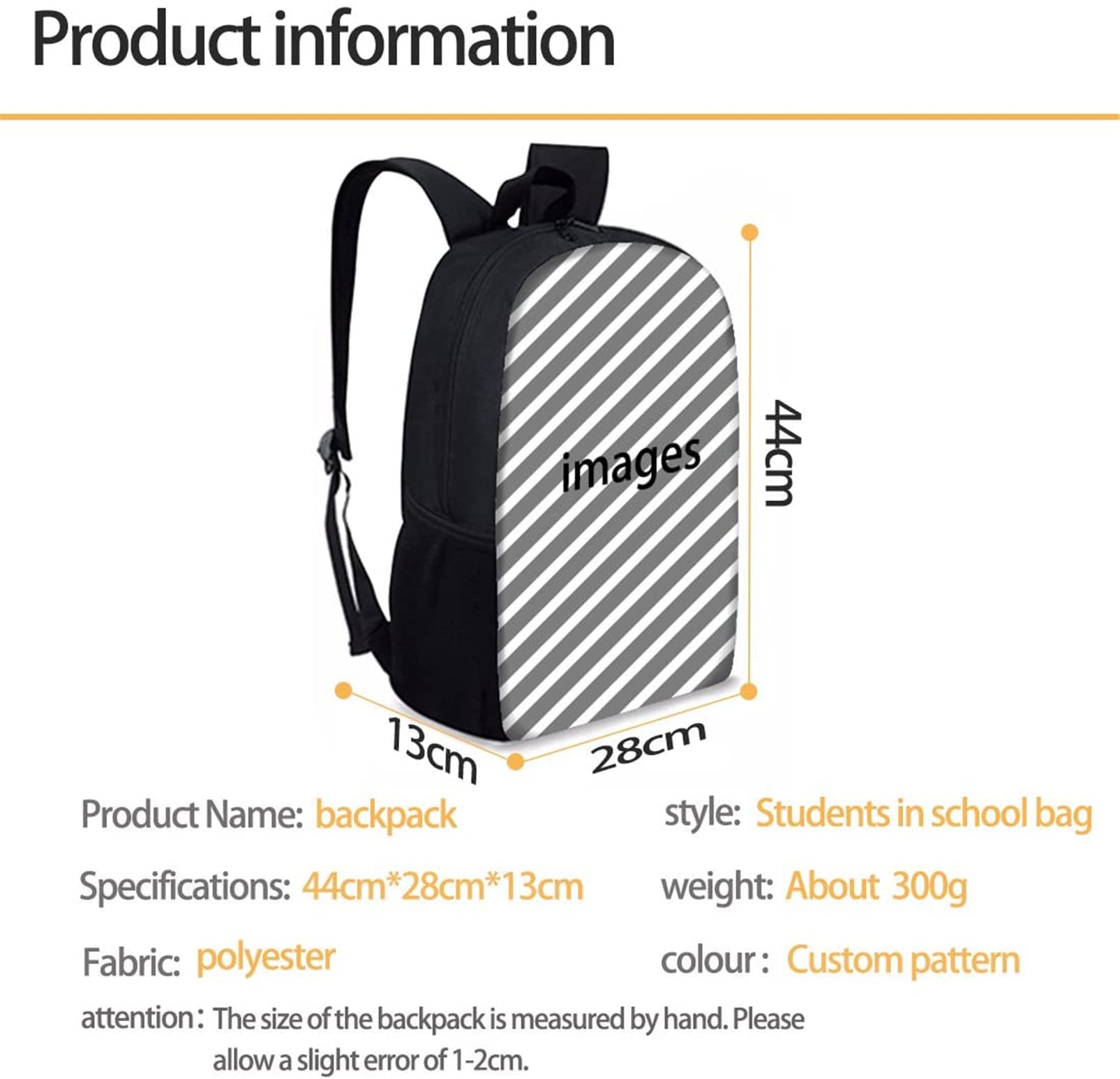HUIACONG Customized Kids Large Capacity Backpack Custom Boys Casual Sports Bookbags Customizable Girls Lightweight Durable Daypack Personalise Fashion Strong Rucksack for Adult Child Bagpack