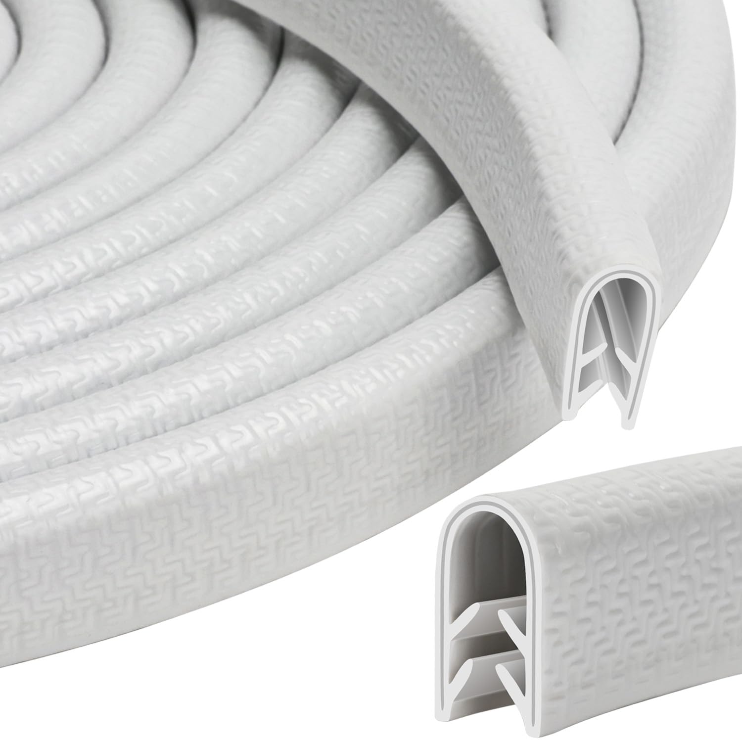 Guarnizione a u Profilo Gomma Serraggio 5-6 mm Profilo di Gomma per la Maggior Parte Delle Auto Lavorazione lamiera Costruzione barche Artigianato Casalinghi 5 Metri(5, Bianco, 6mm)