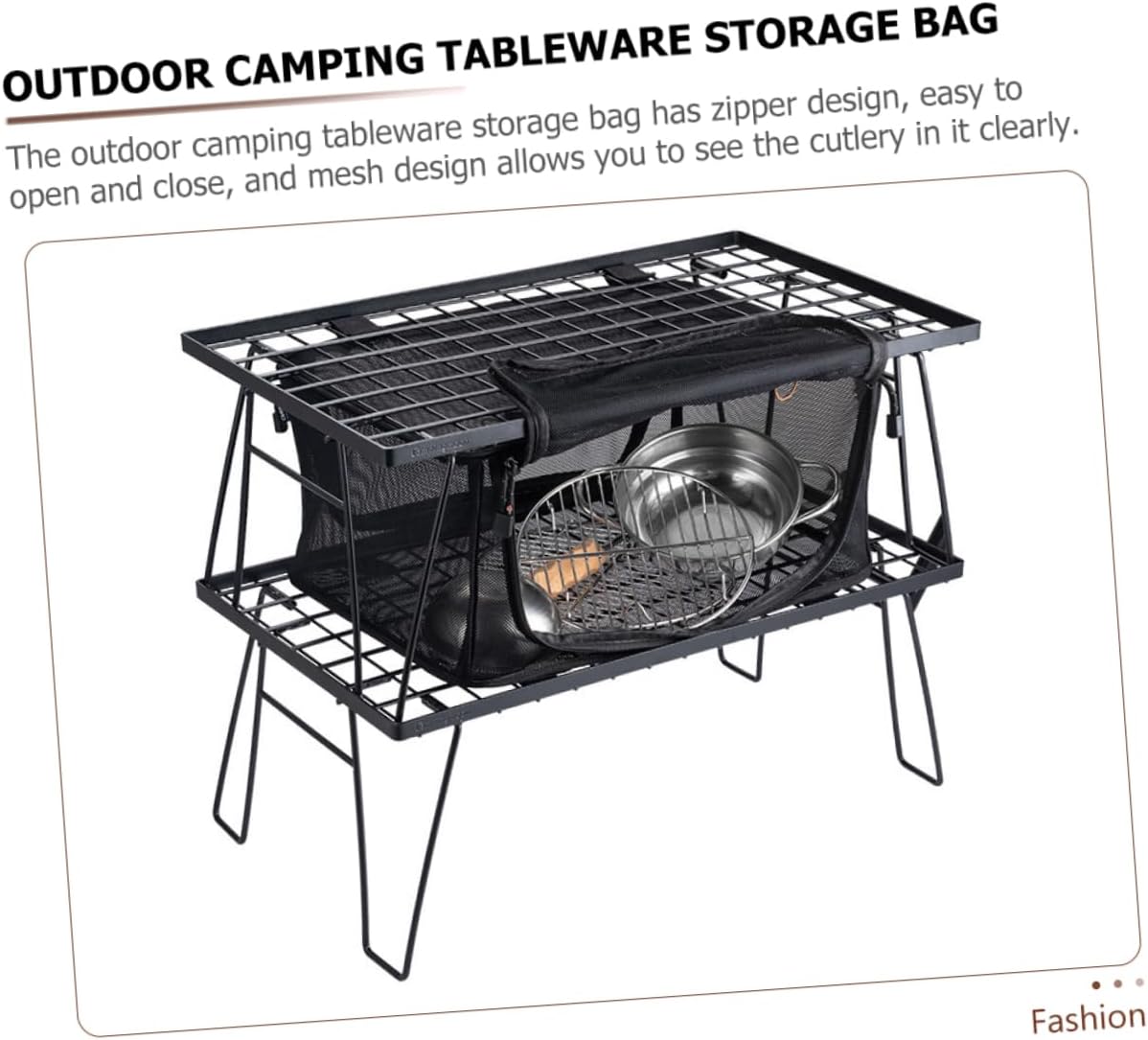Outdoor Tableware Storage Box Mesh Bag for Camping Accessories Cooking Silverware Holder Picnic Bag Utensil Storage BBQ Tools