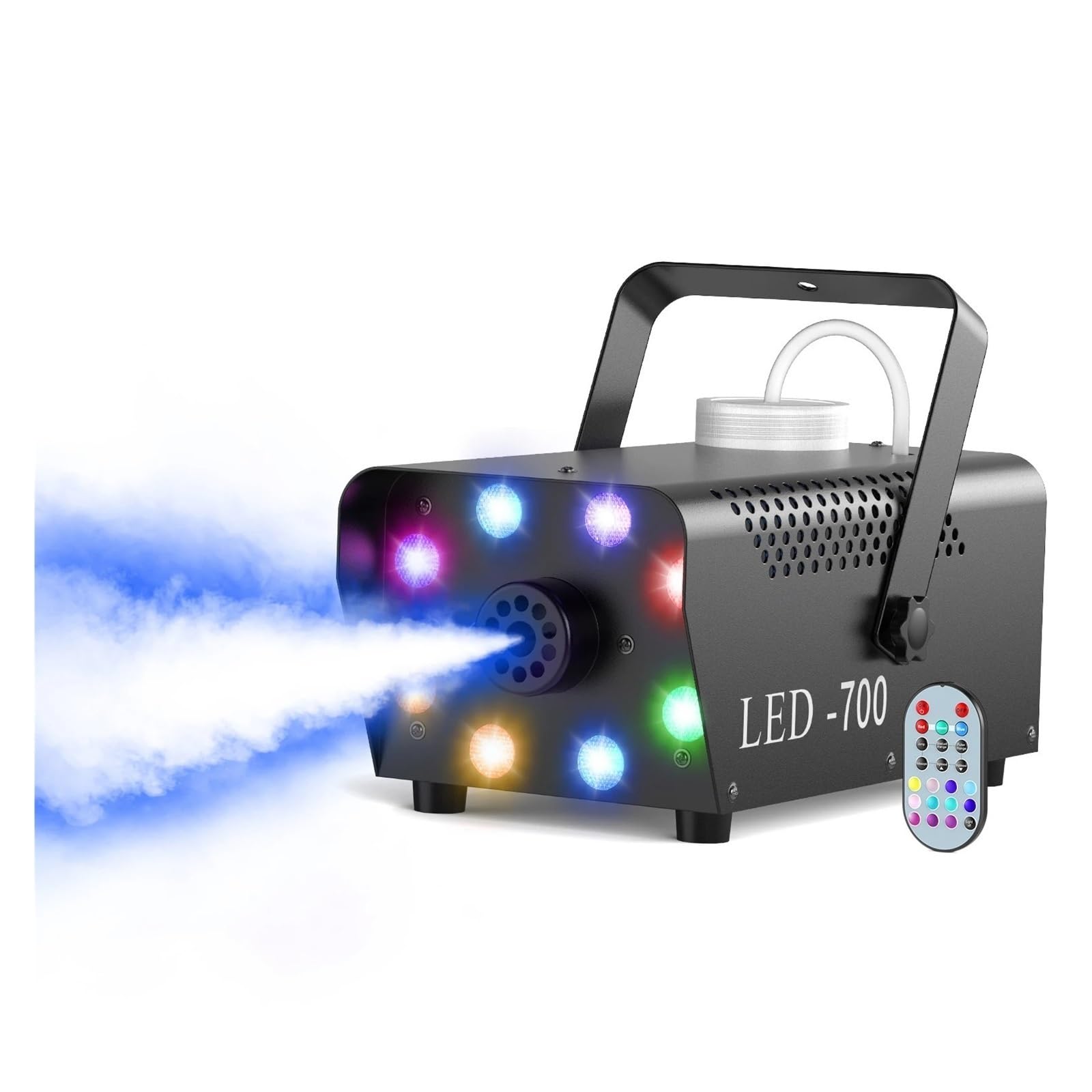 Maszyna Do Dymu 700W RGB 3w1 8LED Scena Kolorowy Spray Mgły Oświetlenie Sceniczne Wesele Bankiet Dyskoteka DJ Show Boże Narodzenie EnergooszczęDna Mocna