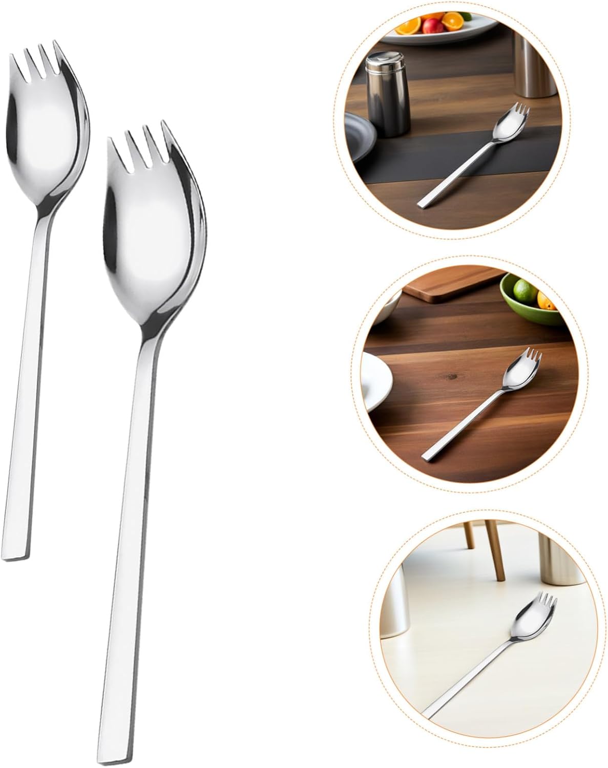 Salad Dessert Forks Long Handle Stainless Steel 4pcs