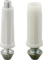 Vista 1 de Prime-Line N 7538 Kit de pivote inferior de puerta doblada, dos diámetros de base de plástico de 7/16 pulgadas, puntas de pivote de acero ranuradas