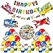 Decoración Cumpleaños Vehículos para Niño Globos de Cumpleaños para Coche Avión Tren Autobús Barco Globos de Transporte Pegatinas Adornos para Tartas