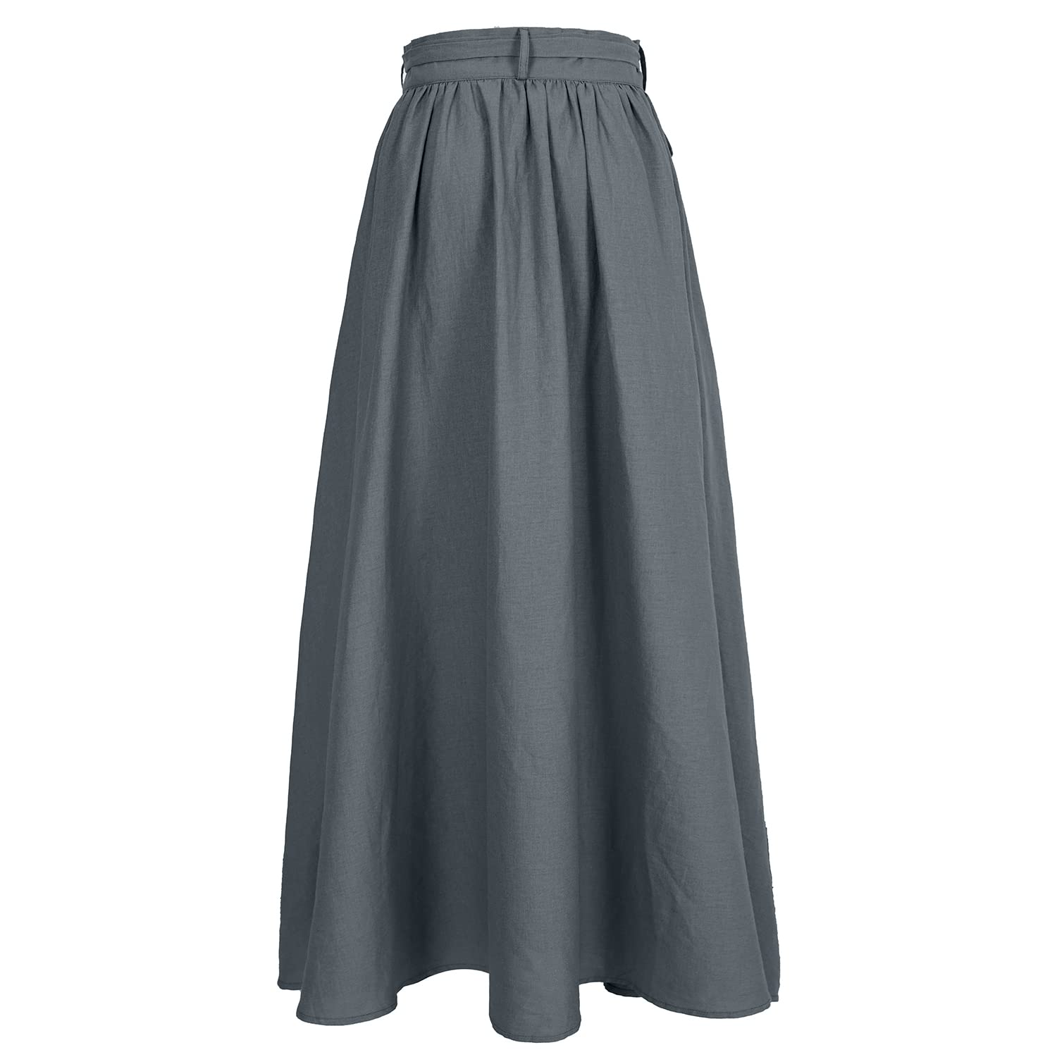 Falda cruzada de lino para mujer, estilo casual, falda vintage de lino acampanada
