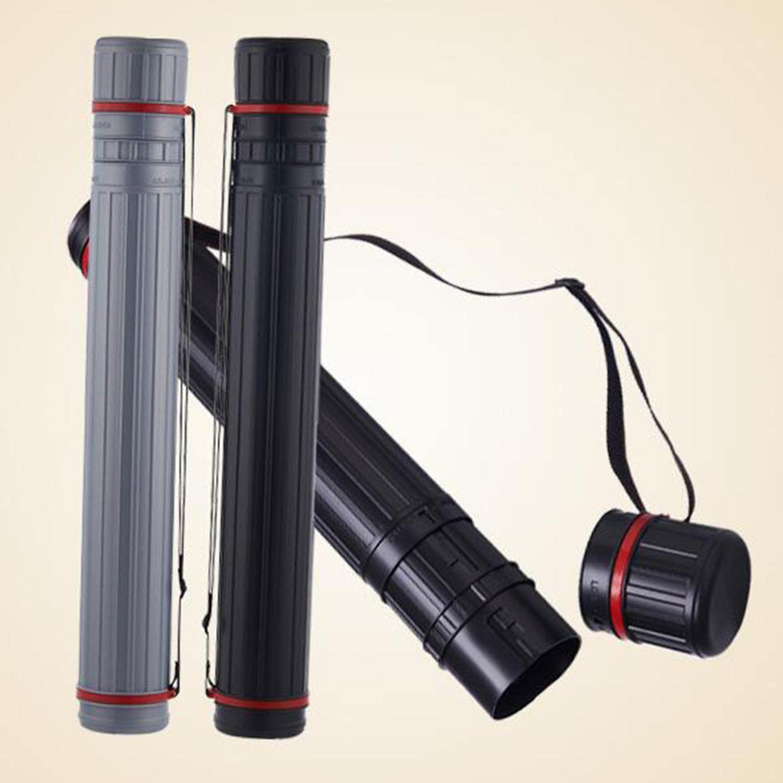 Tube de stockage d'affiche en plastique expansible avec bandoulière pour tableaux à feuilles mobiles
