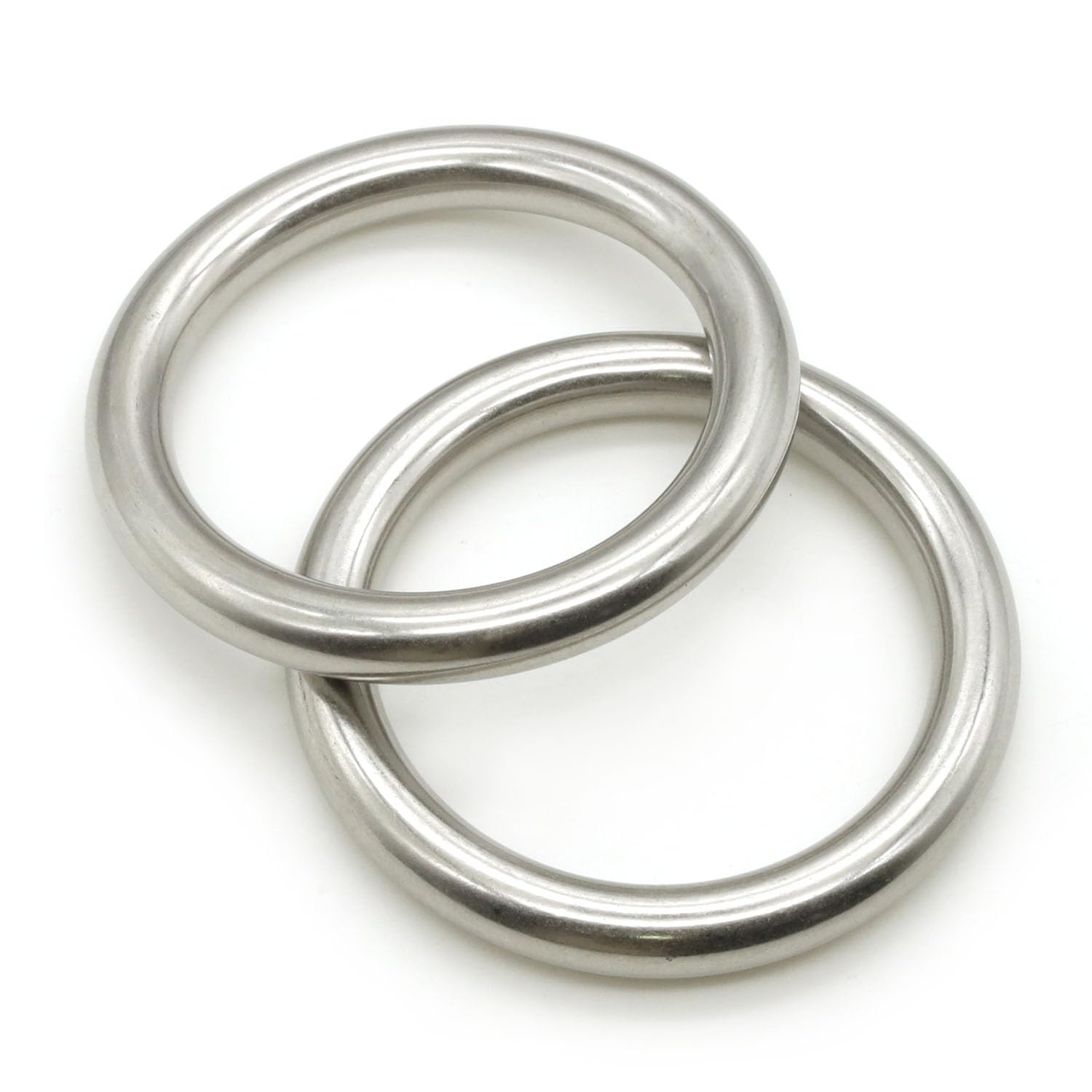 Heavy Duty Stainless Steel Metal O-Ring Welded Metal Round Rings for Camping Belt, Luggage Hardware Accessories (2, 10 x 60mm ID)