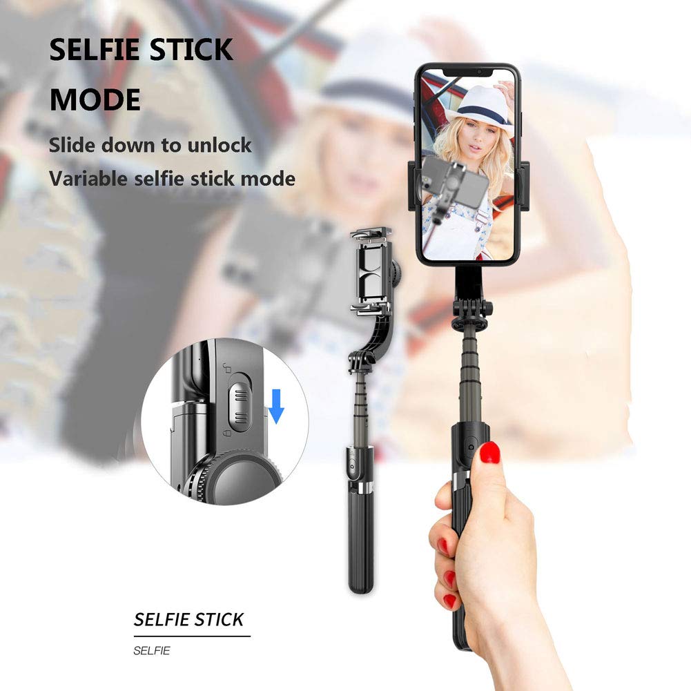 Stabilisateur de Cardan 3 Axes Compatible pour iPhone et Android Smartphone,Design Léger et Portable, Contrôle Intelligent Trépied