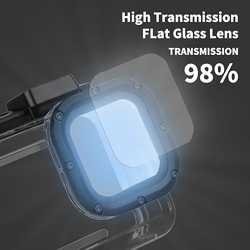 Miniatura 4 de Carcasa impermeable de buceo para cámara de acción GoPro Hero 11 10 9 negra, compatible con la más profunda experiencia subacuática de 196 pies,