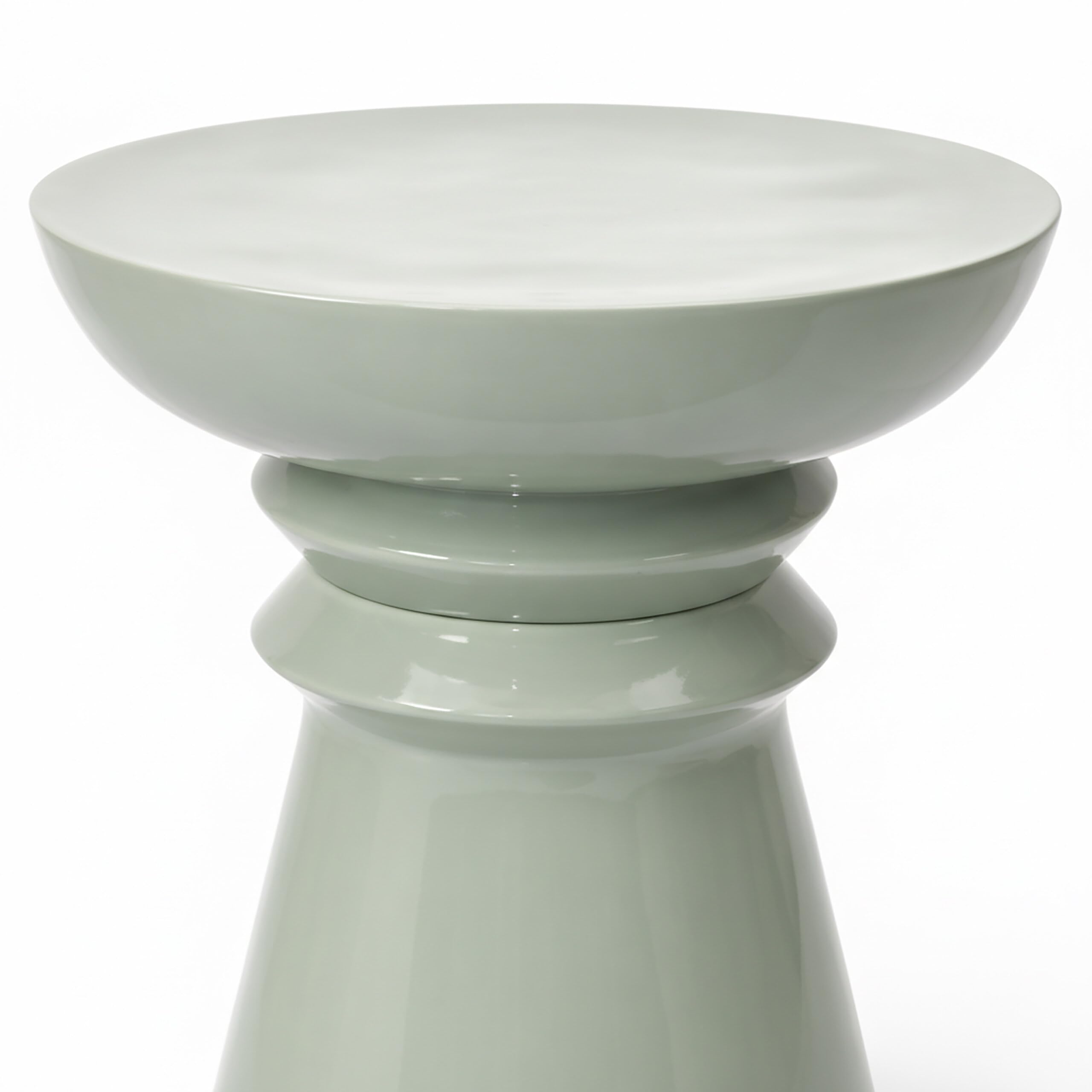 Relaxdays Tavolino e sgabello, design conico, oggetto decorativo per soggiorno, HxD: 45 x 38 cm, metallo, salvia