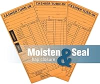 Vista 4 de BankSupplies 4 1/2 W x 10 3/8 H, sobres de cajero, 500 sobres de papel kraft marrón, extremo abierto estándar con cierre de humedecer y sellar