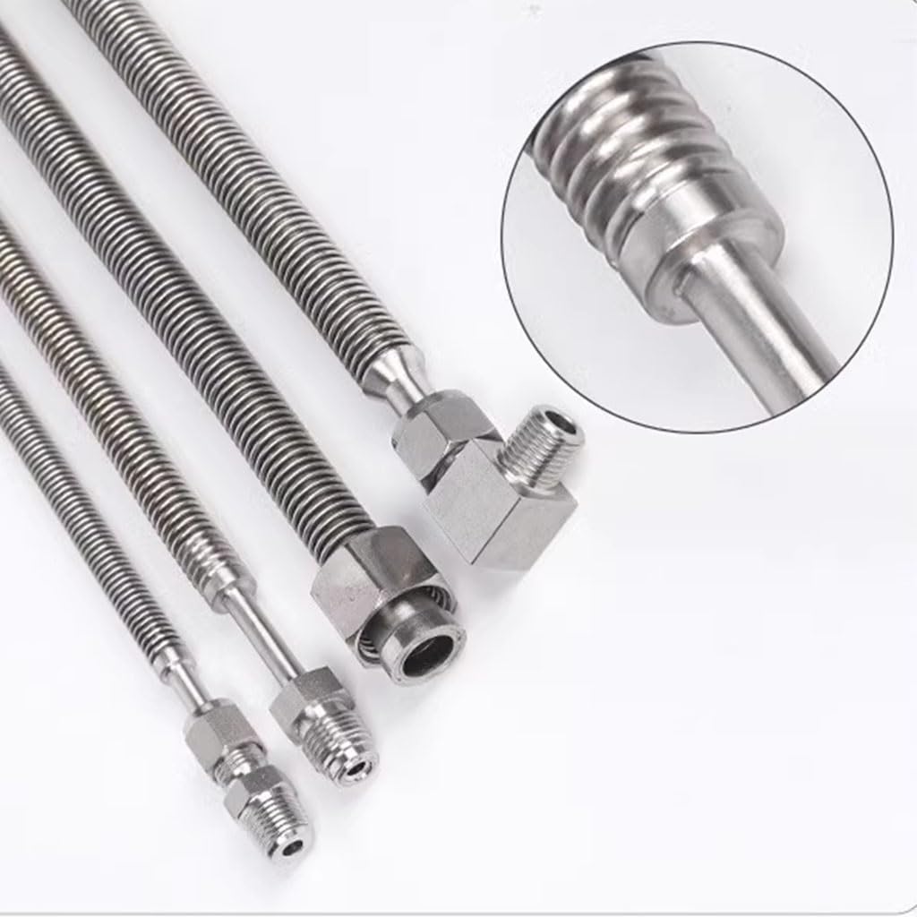 1 x 1/4 Zoll Vakuum-Balg, 316L Edelstahl-Ferrule-Balg, geschweißter, gerader Schlauch, Vakuum-Gasschlauch, 200 mm, 300, 500, 800, 1000, 1500, 2000 mm (200 mm)