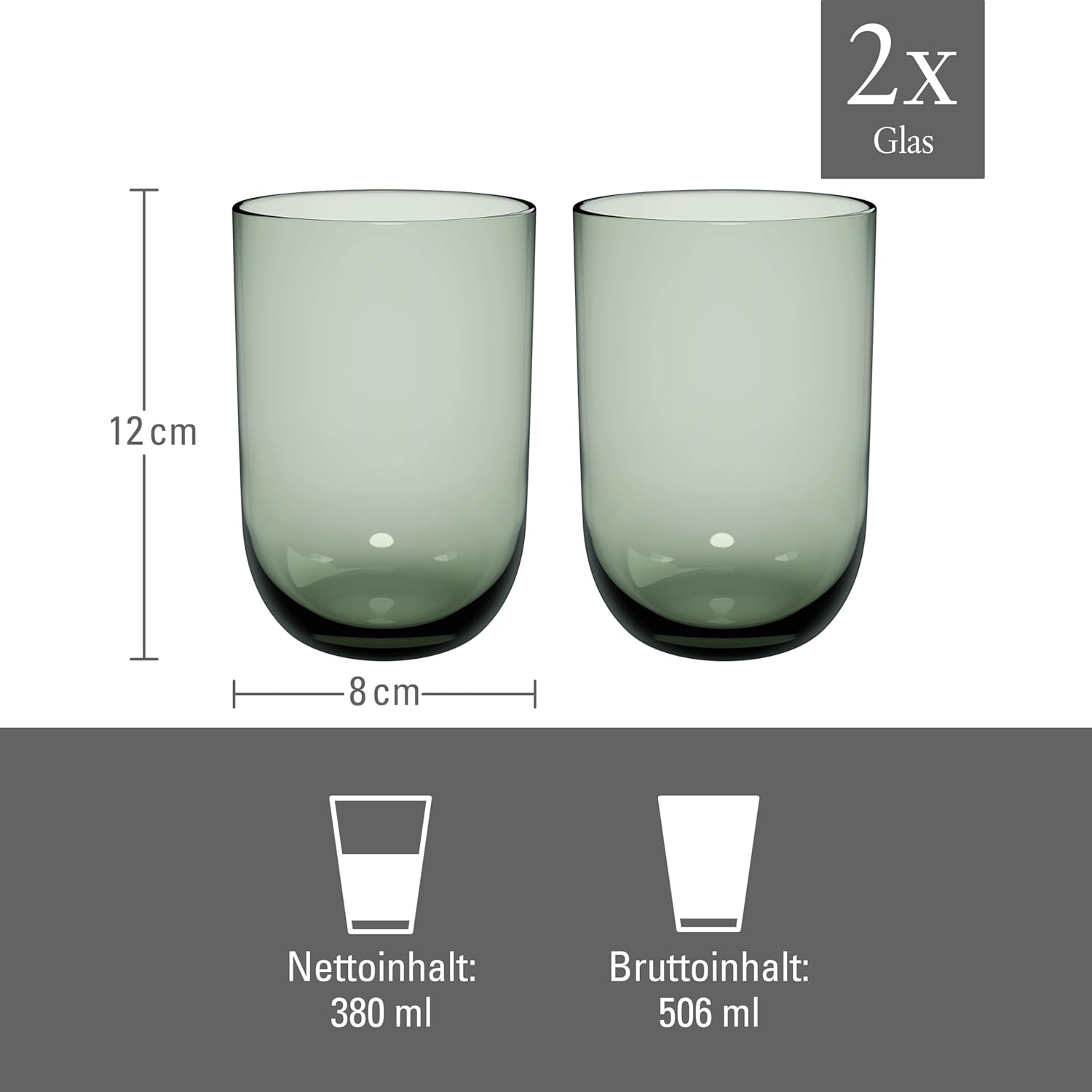 Villeroy & Boch Like Sage Highball/Tumbler Pair
