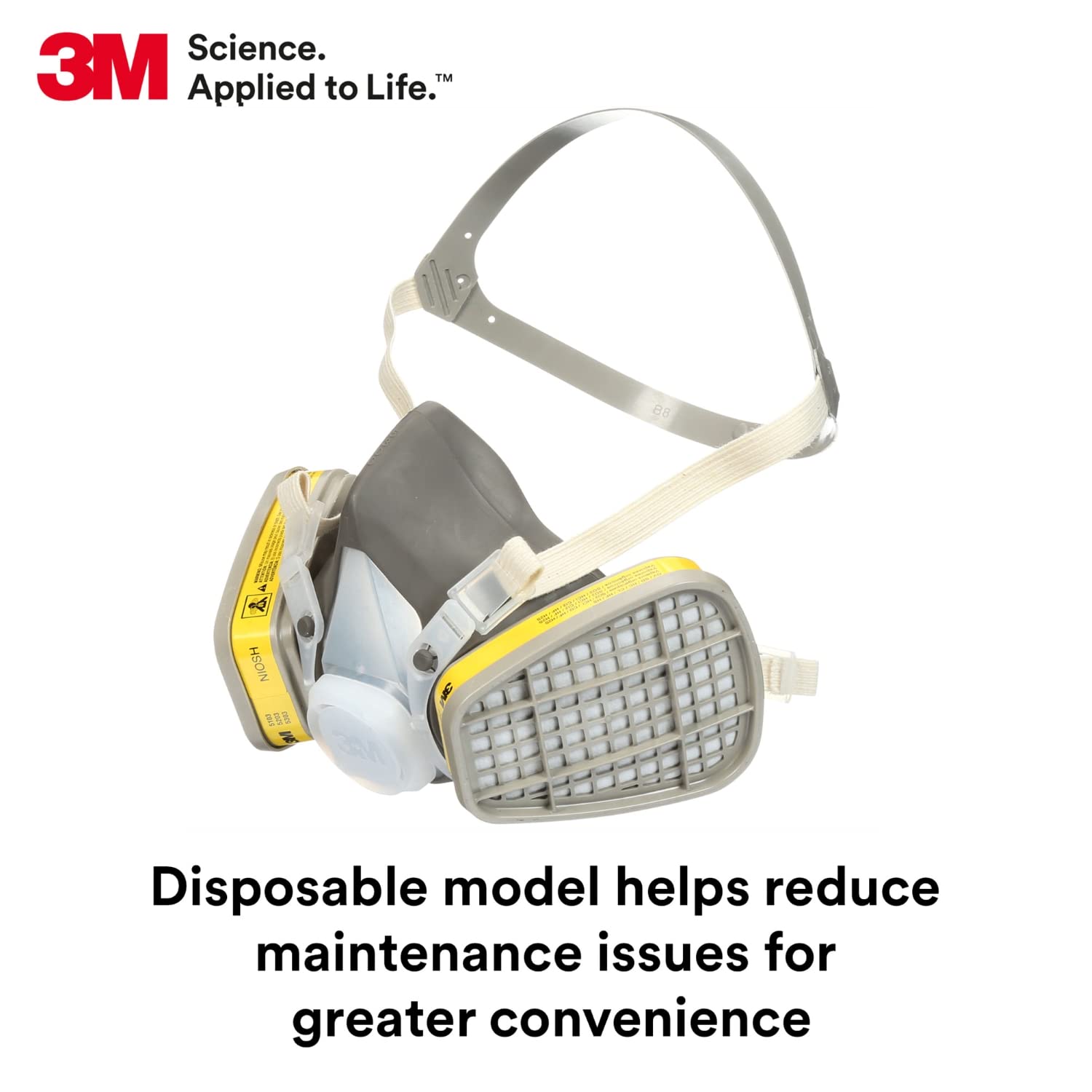 3 m Half Facepiece usa e getta Respiratore facile, Organic Vapor/Acid gas protezione respiratoria (case of 12), L, 12