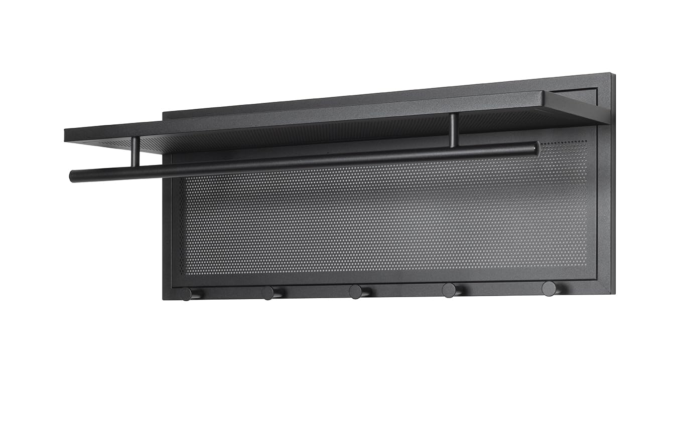 HAKU Wandgarderobe, schwarz, Metall - Maße: B 75 x H 30 x T 26 cm, Style: Modern