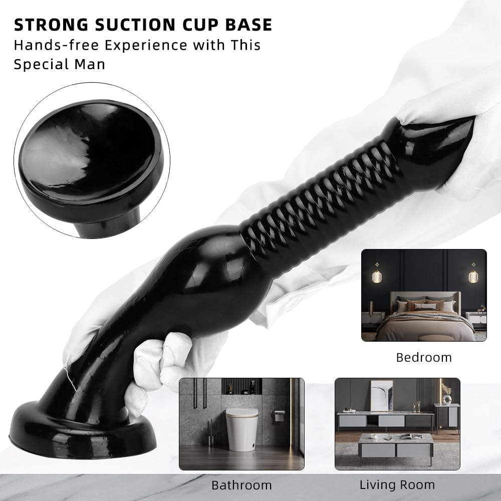 14.5in Huge Long Thick Anal Dildo Realistic Monster Dildo ButtPlug Flexible Penis for G-Spot Prostate Stimulation Vaginal Dilato with Texture Suction Cup Sex Pleasure Toy for Women Men Gay (L)