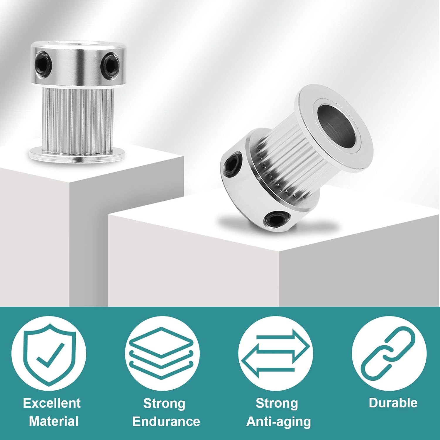 GT2 Pulley 20 Teeth 8mm Bore Fit 10mm Belt Width, 5pcs