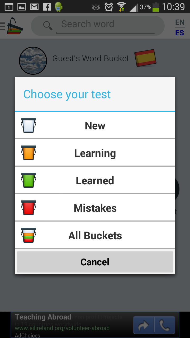 Word Bucket Learn for Android