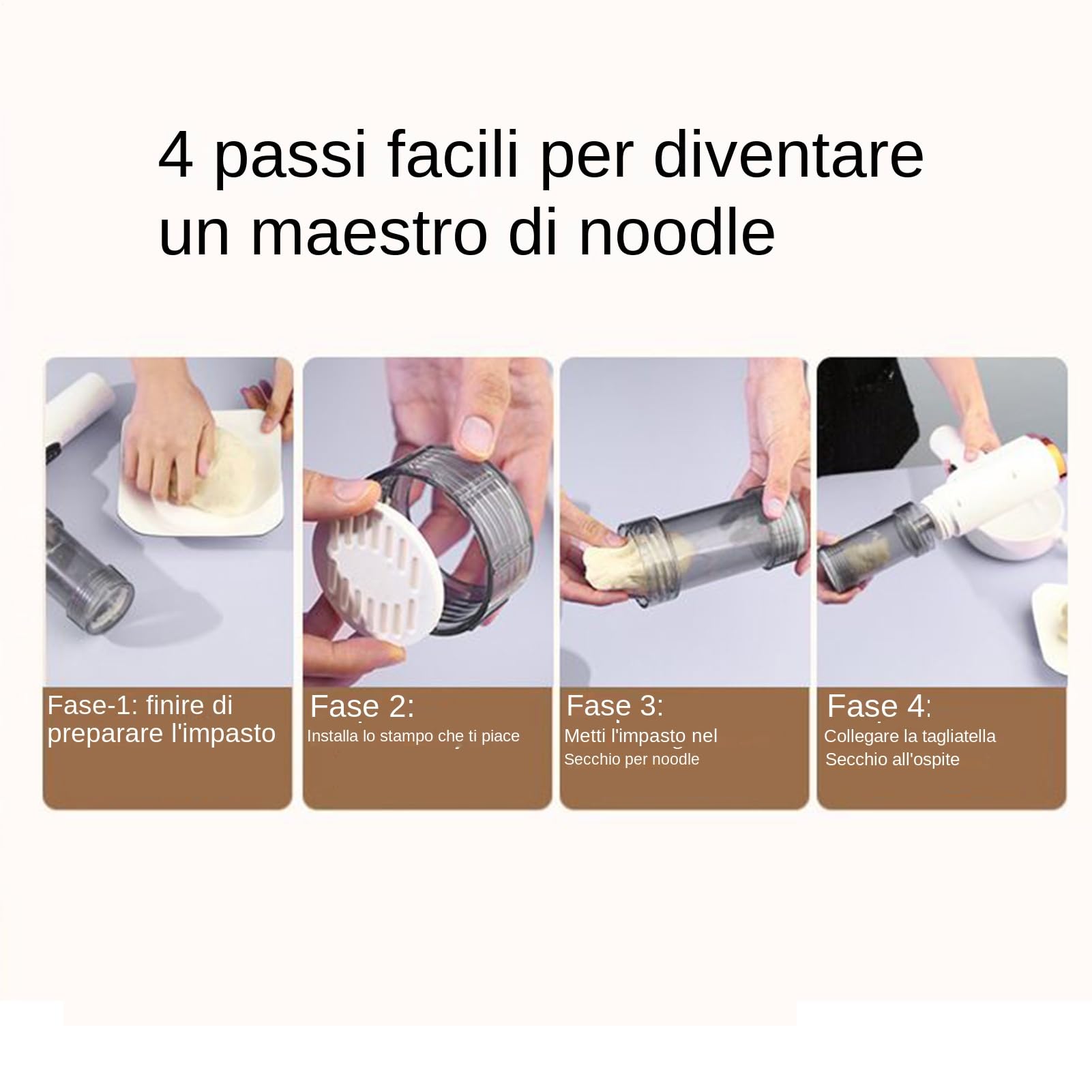 Máquina Eléctrica para Hacer Pasta Máquina Elaboradora de Pasta | Accesorio de Mano Inalámbrico y Portátil para Hacer Pizza, Comida, Vegetales, Repostería en Casa