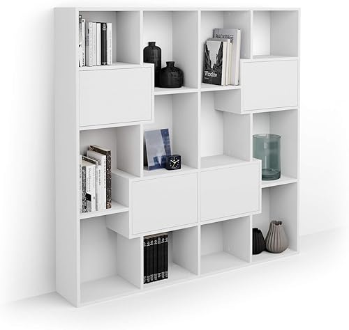 Miniatura 199 de Mobili Fiver, Estantería Iacopo XS (63.31 x 31.5 pulgadas), roble rústico, fabricada en Italia Roble rústico,Ashwood Negro,Ashwood Blanco,Efecto