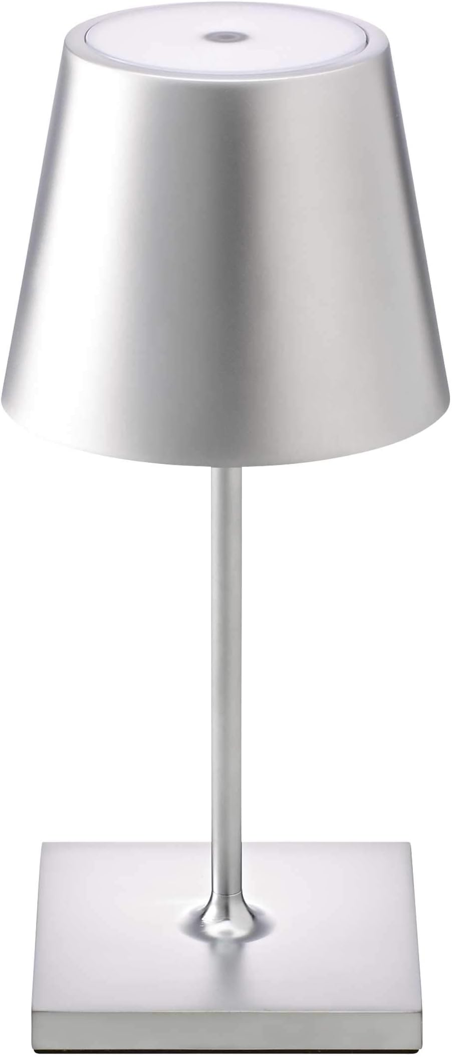 SIGOR Nuindie Mini Dimmable LED Battery-Powered Table Lamp Indoor & Outdoor Height 25 cm Rechargeable with Easy-Connect 24 Hour Lighting Time Silver