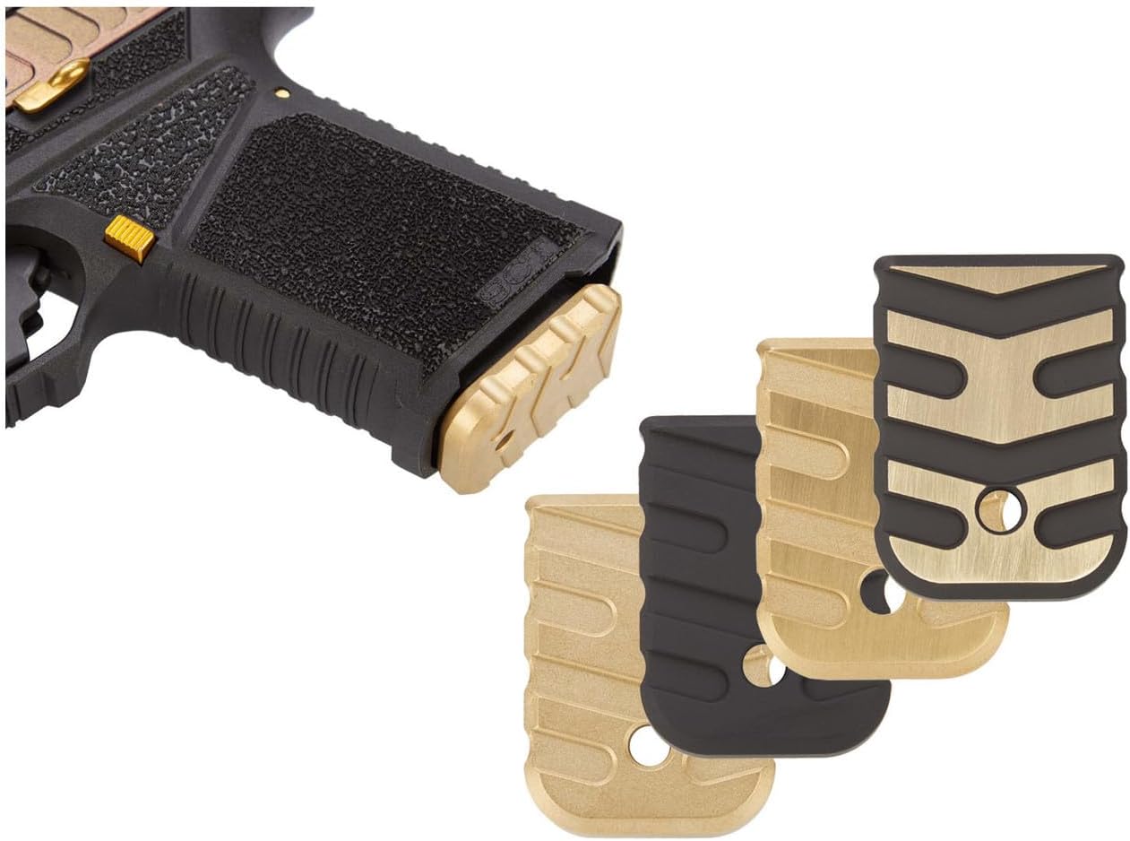 NDZ Performance Magazine Floor Plate for Glock Gen 1-4 9mm – Heavyweight Brass, Aspis Cut Design – Fits G17 G19 G19X G22 G23 G34 G45 – Multiple Cerakote Finishes Available
