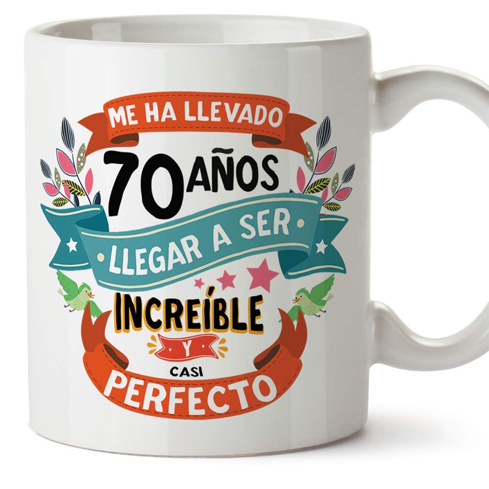 MUGFFINS Taza 80 Cumpleaños - "Me ha llevado 80 años llegar a ser increíble y casi perfecto - Regalos Desayuno Feliz Cumpleaños — view 164