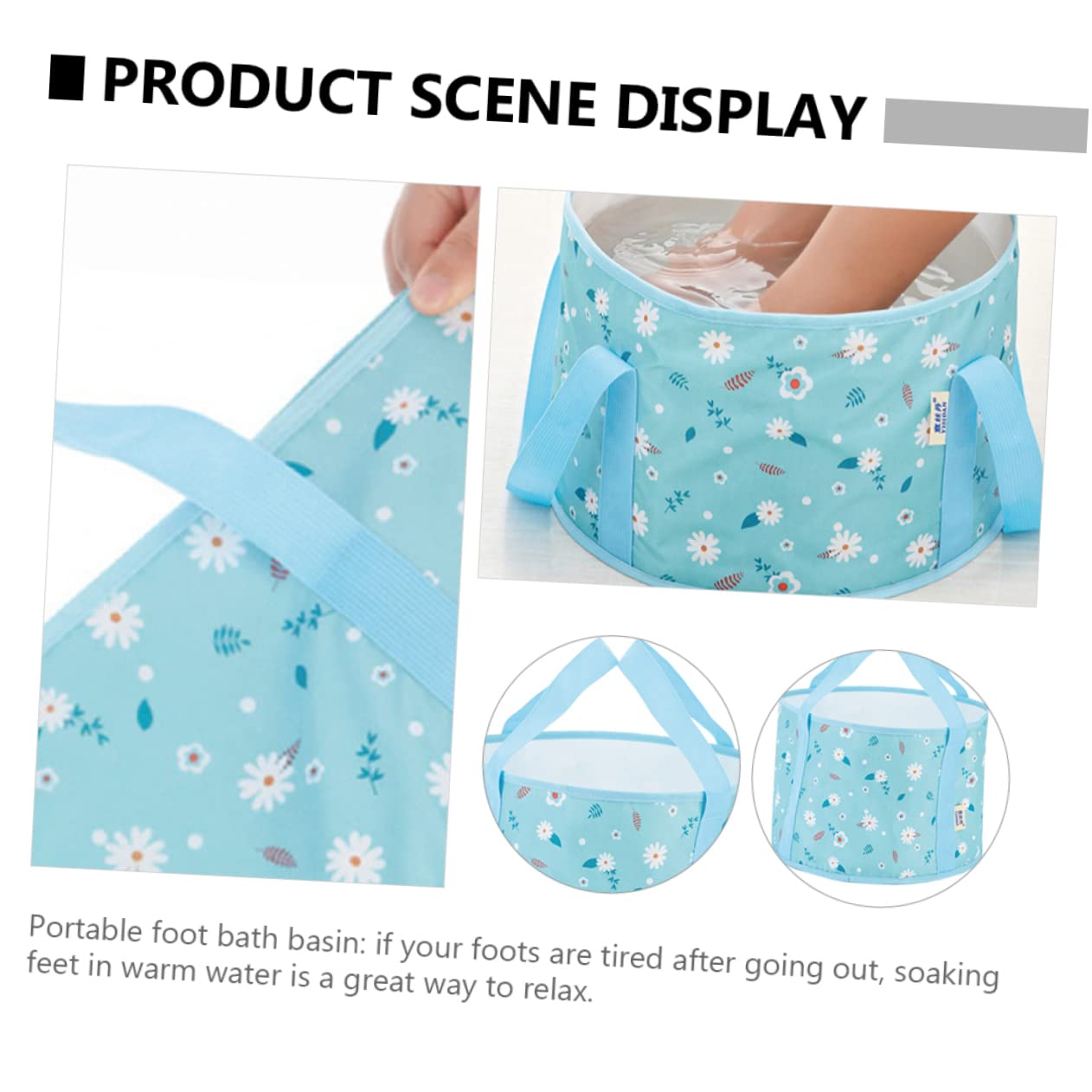 IWOWHERO Portable Collapsible Travel Foot Soak Basin Camping Foot Bath Tub Multi-functional Water Basin