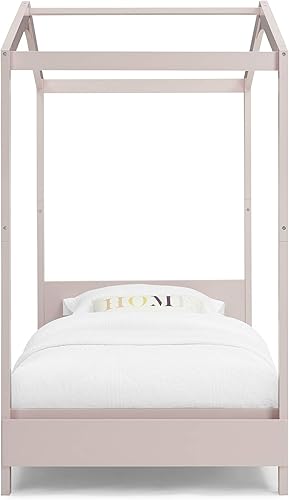 Miniatura 3 de Delta Children Poppy House - Cama individual de madera cama de plataforma no necesita somier rosa rubor