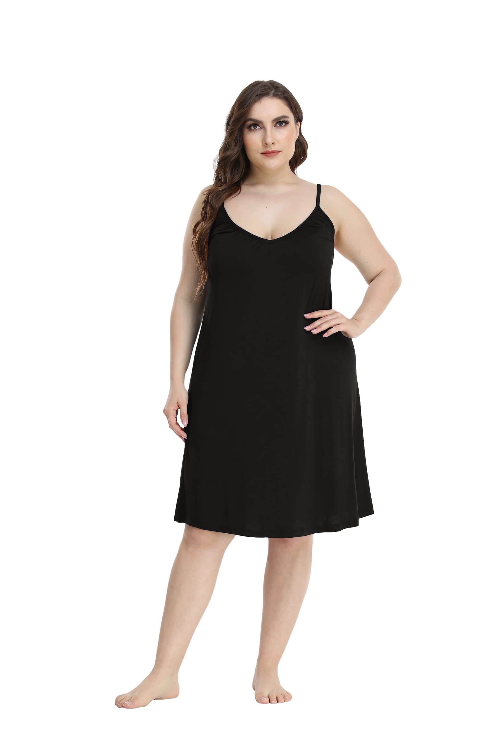 Eller WareWomens Nightgown Plus Size Sleep Shirt Long Slip Dress Sexy Lingerie for Ladies Loose Sleepwear Soft Night Shirts