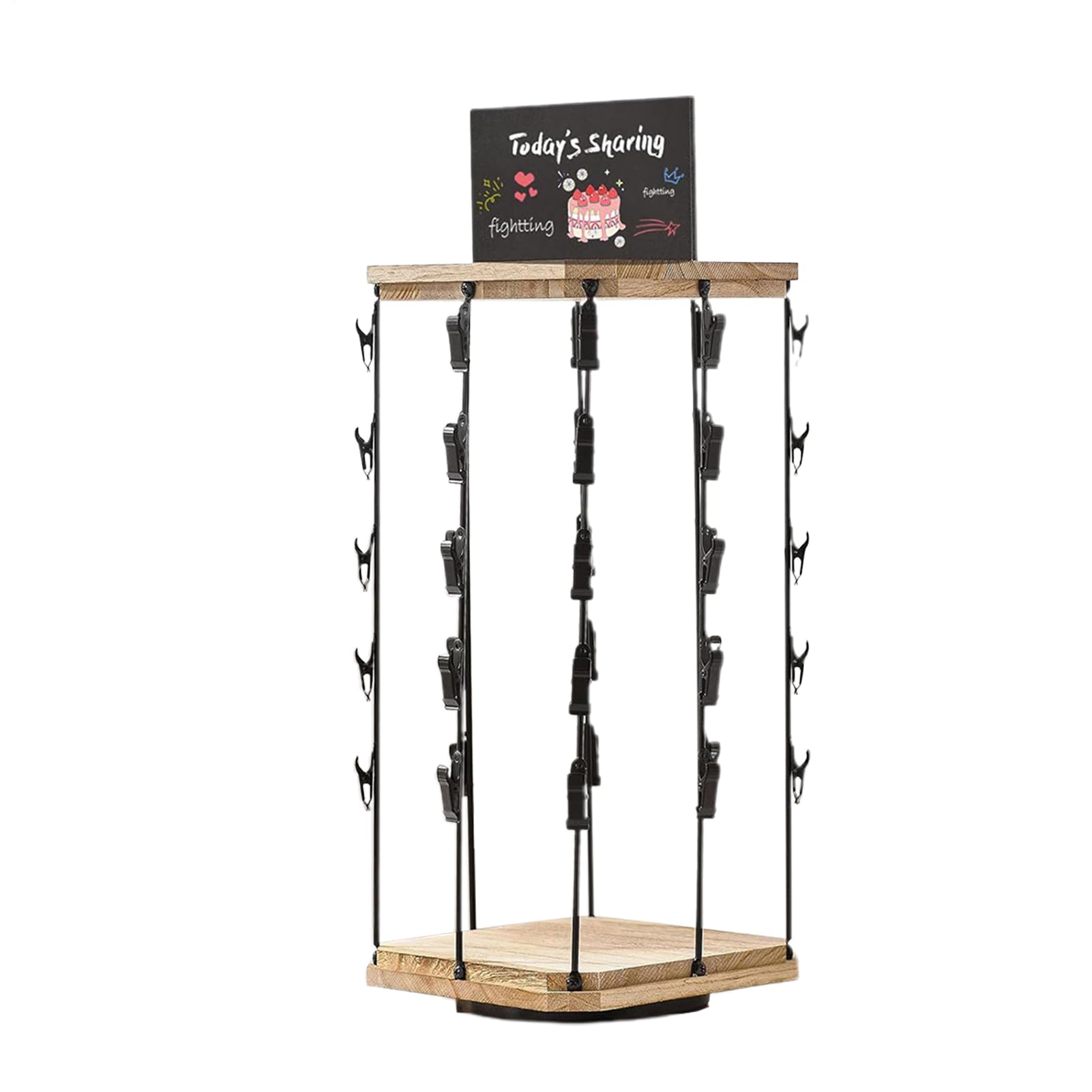 Porta Snack Organizzatore Per Snack E Patatine Con Clip | Base in Legno con Bacheca per Messaggi, Organizzazione Alimenti e Dispensa per Conservazione Cibi