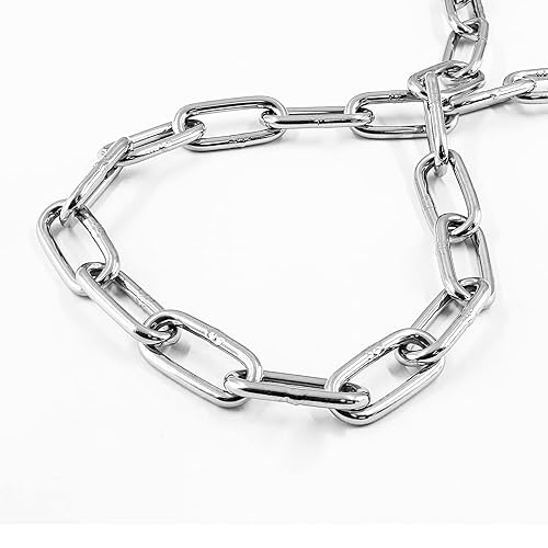 Miniatura 4 de Kyuionty 2 cadenas de eslabones de acero inoxidable de 532 x 39 pulgadas, cadena de bobina de metal para plantas colgantes, campamento, colgar ropa