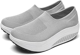 Women's Knitted Platform Slip-On Sneakers Arch Support Non Slip