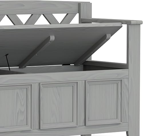 Miniatura 9 de SIMPLIHOME Amherst - Banco de almacenamiento para entrada 48 pulgadas gris niebla