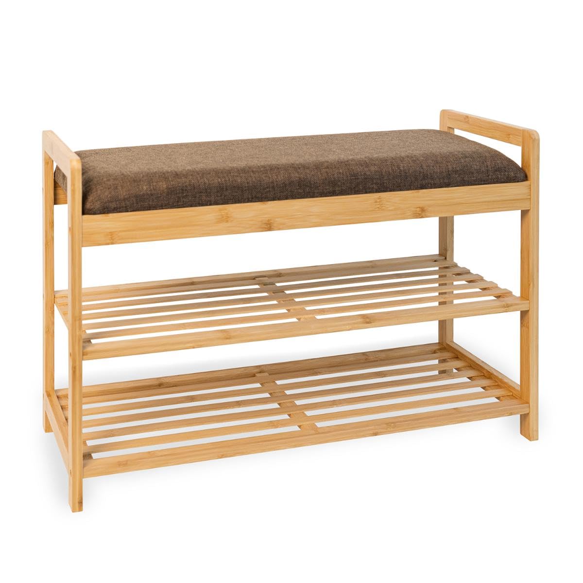 Banc à chaussures Moa en bambou au design naturel et robuste
