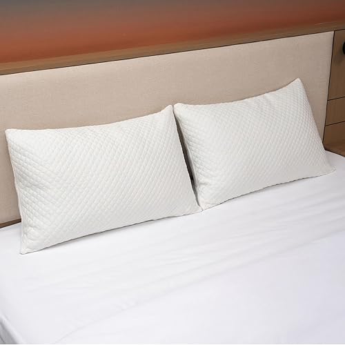 Miniatura 7 de KUYOYGA Juego de 2 almohadas de espuma viscoelástica trituradas de tamaño estándar, almohadas refrescantes para dormir, paquete de 2, almohadas de
