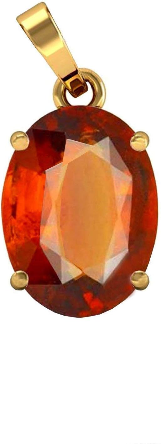 Certified Unheated Untreatet 7.25 Ratti 6.55 Carat A+ Quality Natural Hessonite Garnet Gomed Pendant for Women's and Men's