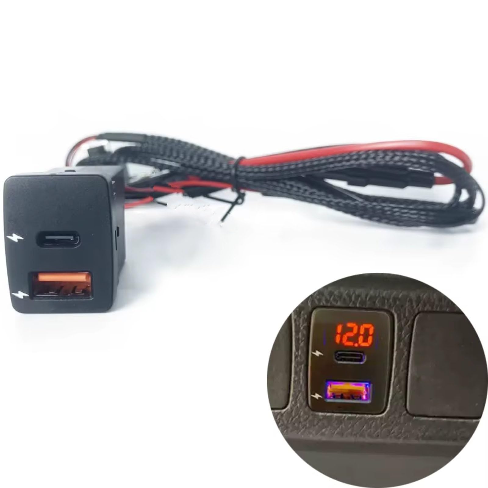 Centre Port USB Compatible Avec Nissan Pour Coups Pied Pour Sylphy 2013-2018 Voiture 12V 24v Pour Type C Pd Chargement Automatique Téléphone Double Chargeur Port USB
