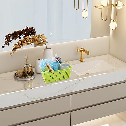 Miniatura 7 de Cesta tejida de plástico para almacenamiento, 6 paquetes