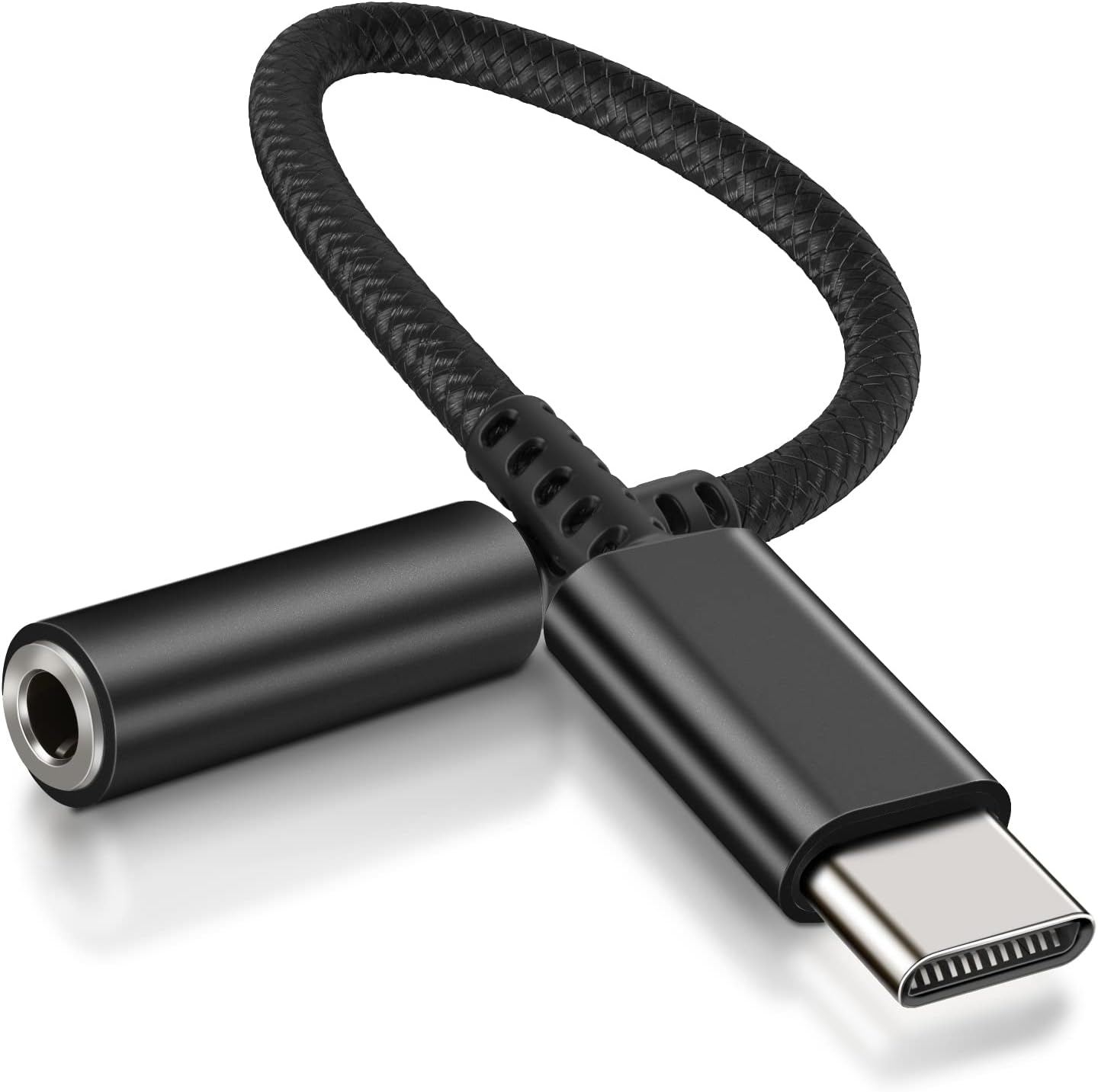 Esiposs USB C to 3.5mm Jack Headphone Adapter, USB C Headphones Adapter, Type C Headphone Jack Adapter DAC Chip Aux Audio Earphone Adapters Compatible with Sam sung, i Pad Pro, MacBook (Black)