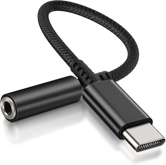 Esiposs USB C to 3.5mm Jack Headphone Adapter, USB C Headphones Adapter, Type C Headphone Jack Adapter DAC Chip Aux Audio Earphone Adapters Compatible with Samsung Galaxy, iPad Pro, MacBook (Black)