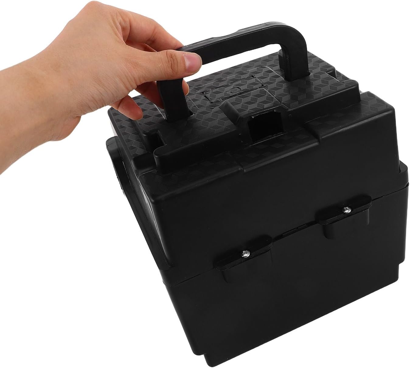 Electric Motorcycle Battery Box - Portable Plastic Handheld Storage Case Shockproof Plastic Storage Case for Scooter 12V Battery 8.27''x8.27''