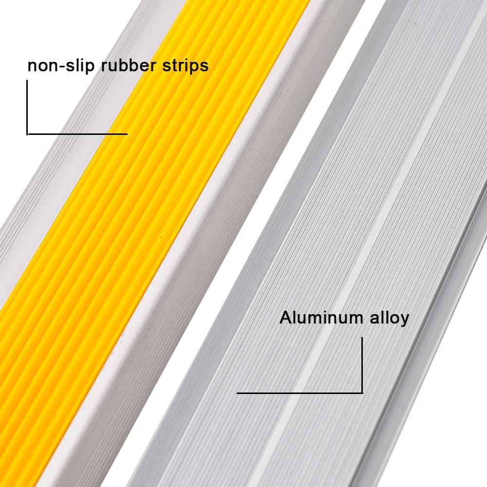 Striscia antiscivolo in vinile per scale, 101,6 cm, in gomma e alluminio, per la sicurezza, ideale per anziani e bambini (rosso, 4,6 cm di larghezza)