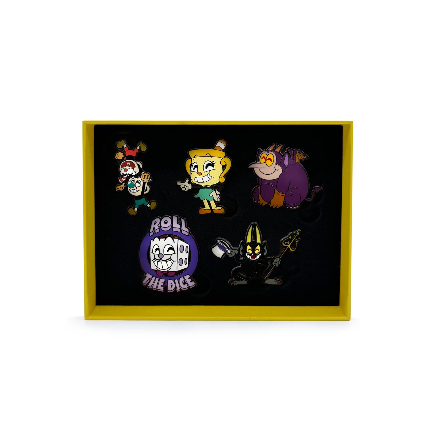 Youtooz Set di spille Cuphead, con licenza ufficiale, scatola da collezione include 5 spille di Youtooz Cuphead Collection, Alluminio, Nessuna pietra preziosa
