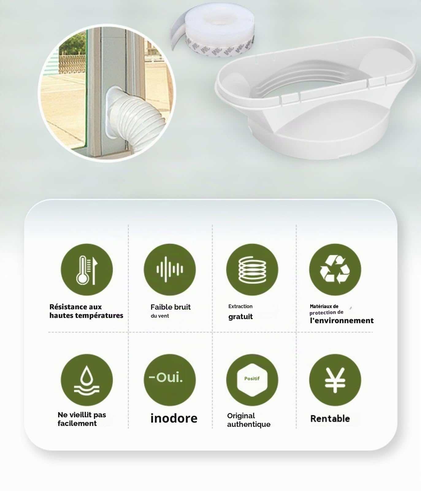 Generic Kit d’étanchéité de climatiseur pour fenêtre coulissante, sans couture